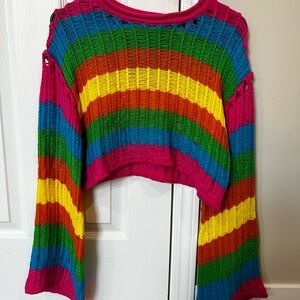 Colorful Rainbow Knit Sweater